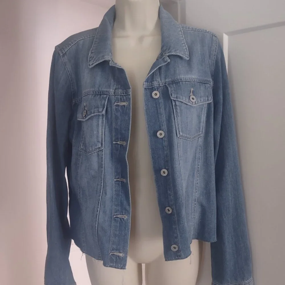 PAIGE Women's Aveline Jacket Raw Hem LEANNA - MEDIUM - Picture 2 of 10